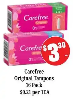 Farmer Jack's Carefree Original Tampons offer
