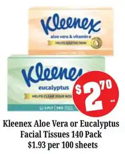 Farmer Jack's Kleenex Aloe Vera or Eucalyptus Facial Tissues offer