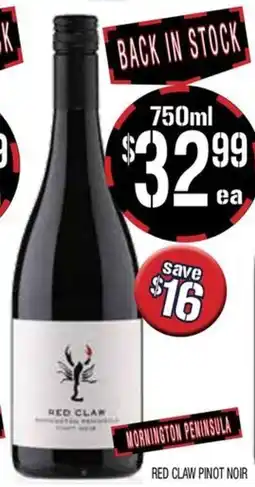 Farmer Jack's Red Claw Pinot Noir offer