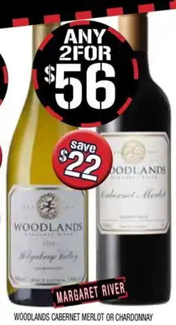 Farmer Jack's Woodlands Cabernet Merlot or Chardonnay offer