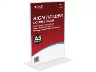 Deflect-O deflecto A5 double-sided T-Shape Sign Holder Portrait