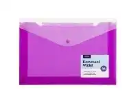 Officeworks J.Burrows A4 Tri-Pocket Document Wallet Pink offer