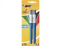 BIC 4 Colour Ballpoint Pen 1.0mm Assorted 2 Pack