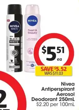 Coles Nivea Antiperspirant Aerosol Deodorant offer