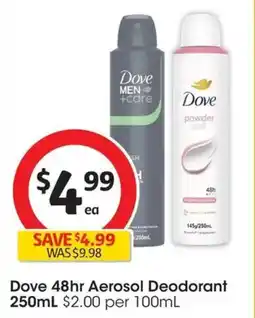 Coles Dove 48hr Aerosol Deodorant offer