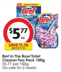 Coles Bref In The Bowl Toilet Cleaner Two Pack offer