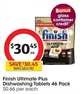 Coles Finish Ultimate Plus Dishwashing Tablets 46 Pack offer