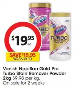 Coles Vanish NapiSan Gold Pro Turbo Stain Remover Powder offer