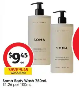 Coles Soma Body Wash offer