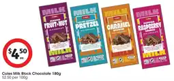 Coles Coles Milk Block Chocolate offer