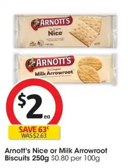 Coles Arnott's Nice or Milk Arrowroot Biscuits offer