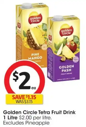 Coles Golden Circle Tetra Fruit Drink offer