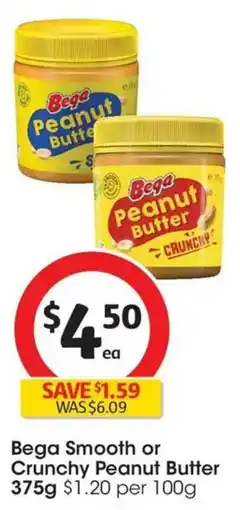 Coles Bega Smooth or Crunchy Peanut Butter offer