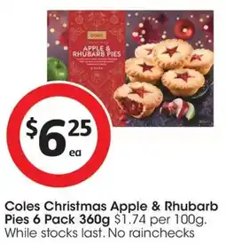 Coles Coles Christmas Apple & Rhubarb Pies 6 Pack offer