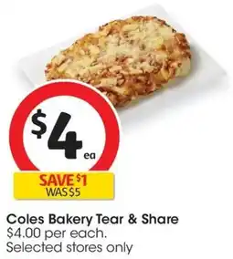 Coles Coles Bakery Tear & Share offer