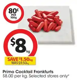 Coles Primo Cocktail Frankfurts offer