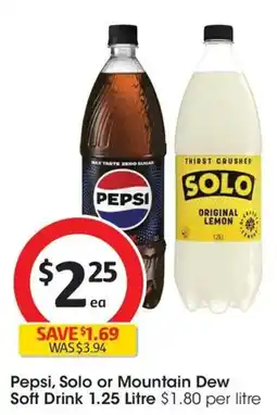 Coles Pepsi, Solo or Mountain Dew Soft Drink offer