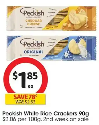 Coles Peckish White Rice Crackers offer