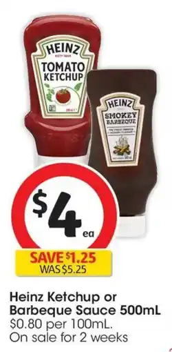 Coles Heinz Ketchup or Barbeque Sauce offer