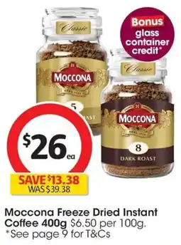 Coles Moccona Freeze Dried Instant Coffee offer