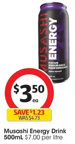 Coles Musashi Energy Drink offer