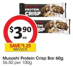 Coles Musashi Protein Crisp Bar offer