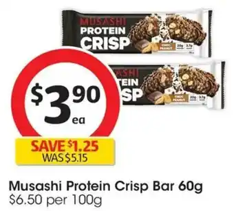 Coles Musashi Protein Crisp Bar offer