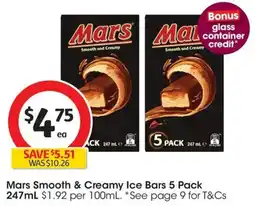 Coles Mars Smooth & Creamy Ice Bars offer