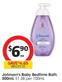 Coles Johnson's Baby Bedtime Bath offer