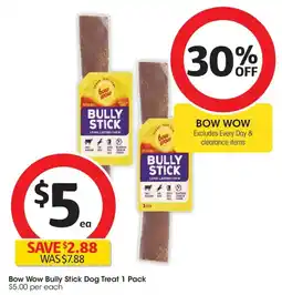 Coles Bow Wow Bully Stick Dog Treat 1 Pack offer