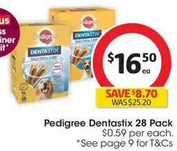 Coles Pedigree Dentastix 28 Pack offer
