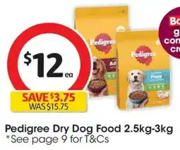 Coles Pedigree Dry Dog Food offer