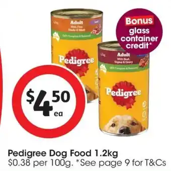 Coles Pedigree Dog Food offer
