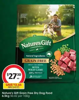 Coles Nature's Gift Grain Free Dry Dog Food offer