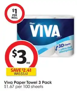 Coles Viva Paper Towel 3 Pack offer