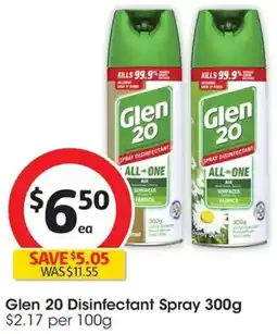 Coles Glen 20 Disinfectant Spray offer