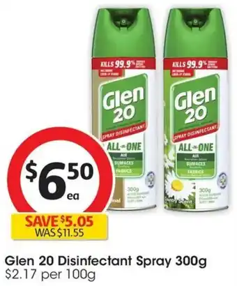 Coles Glen 20 Disinfectant Spray offer