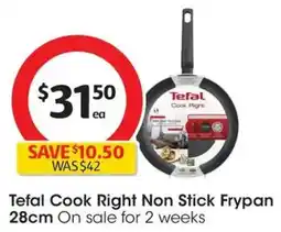 Coles Tefal Cook Right Non Stick Frypan 28cm offer