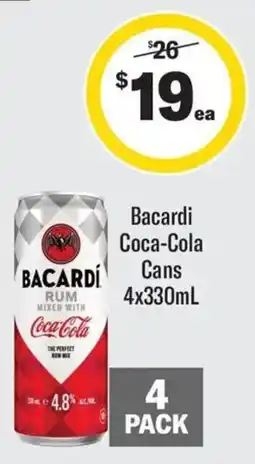 Coles Bacardi Coca-Cola Cans offer
