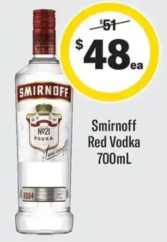 Coles Smirnoff Red Vodka offer