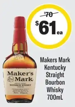 Coles Makers mark kentucky straight bourbon whisky offer