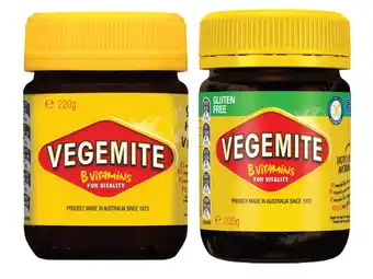 Foodland Vegemite, gluten free or salt reduced 220-235g offer