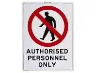 Officeworks Sandleford Authorised Personnel Only Sign 300 x 225mm offer