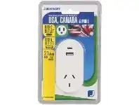 Officeworks Jackson Outbound USB A and C Travel Adaptor USA and Europe offer
