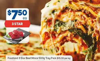 Foodland Foodland 3 Star Beef Mince offer