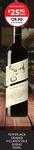 Harry Brown Pepperjack graded mclaren vale shiraz offer