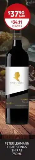 Harry Brown Peter lehmann eight songs shiraz offer