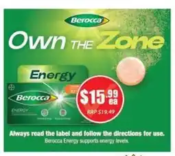 Healthy Life Berocca Energy supports energy offer