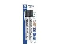 Officeworks Staedtler Lumocolor Whiteboard Marker Bullet Black 2 Pack offer