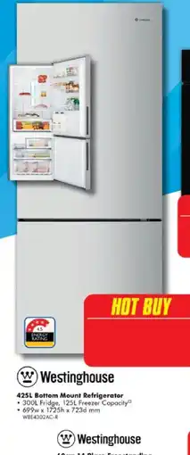 The Good Guys Westinghouse 425L Bottom Mount Refrigerator offer